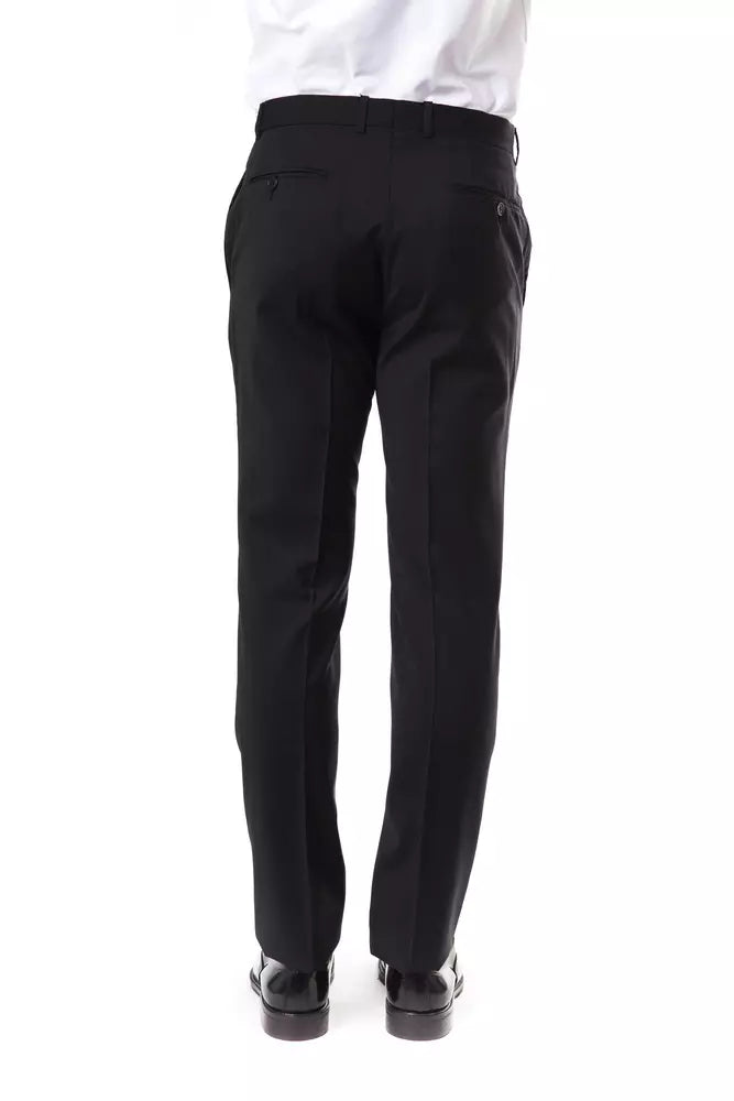 Uominitaliani Elegant Gray Wool Suit Pants - Walang-panahong Estilo