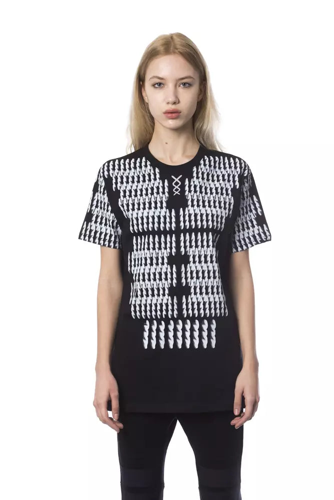 Nicolo Tonetto Monochrome Cotton Tee na may Artistic Prints