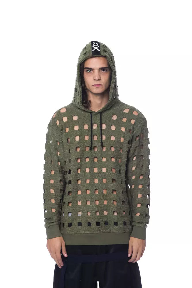 Nicolo Tonetto Army Chic Kapuzenpullover aus perforierter Baumwolle