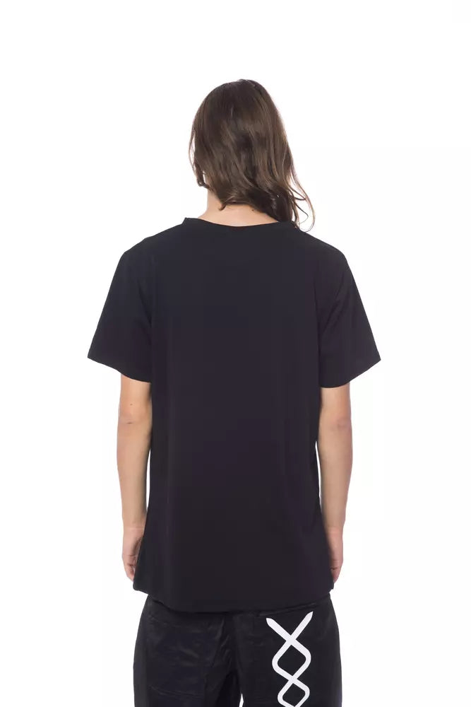 Nicolo Tonetto Baumwoll-T-Shirt mit elegantem Aufdruck – Kurzarm, Schwarz