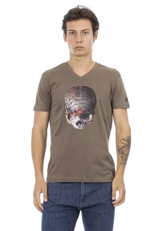 Trussardi Action Refined V-Neck Tee na may Front Print