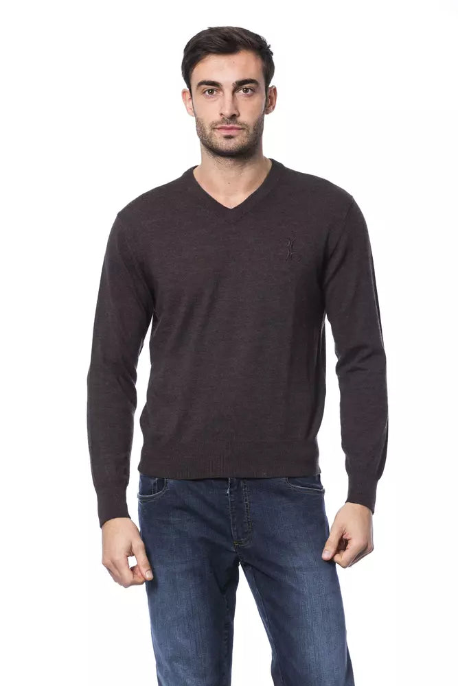 Billionaire Italian Couture Pullover mit Rundhalsausschnitt aus bestickter Merinowolle