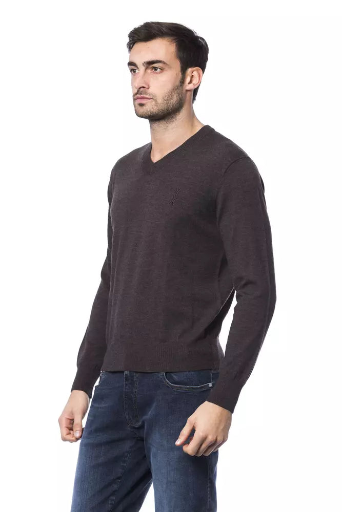 Billionaire Italian Couture Pullover mit Rundhalsausschnitt aus bestickter Merinowolle