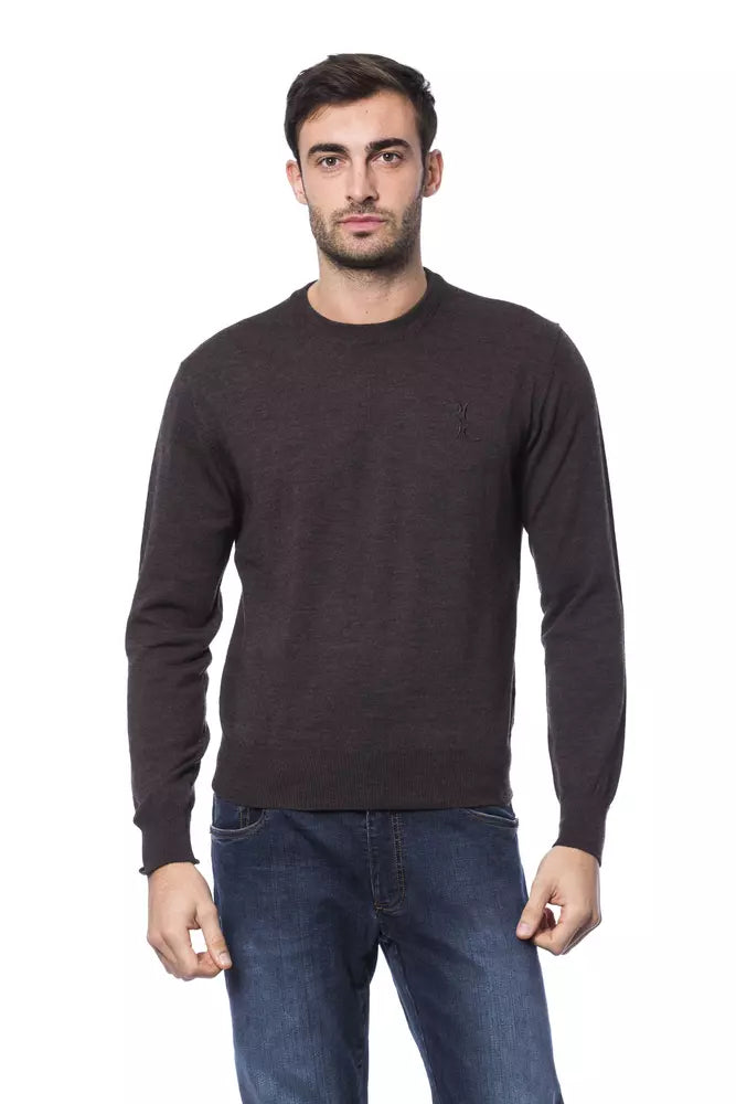 Billionaire Italian Couture Pullover mit Rundhalsausschnitt aus bestickter Merinowolle