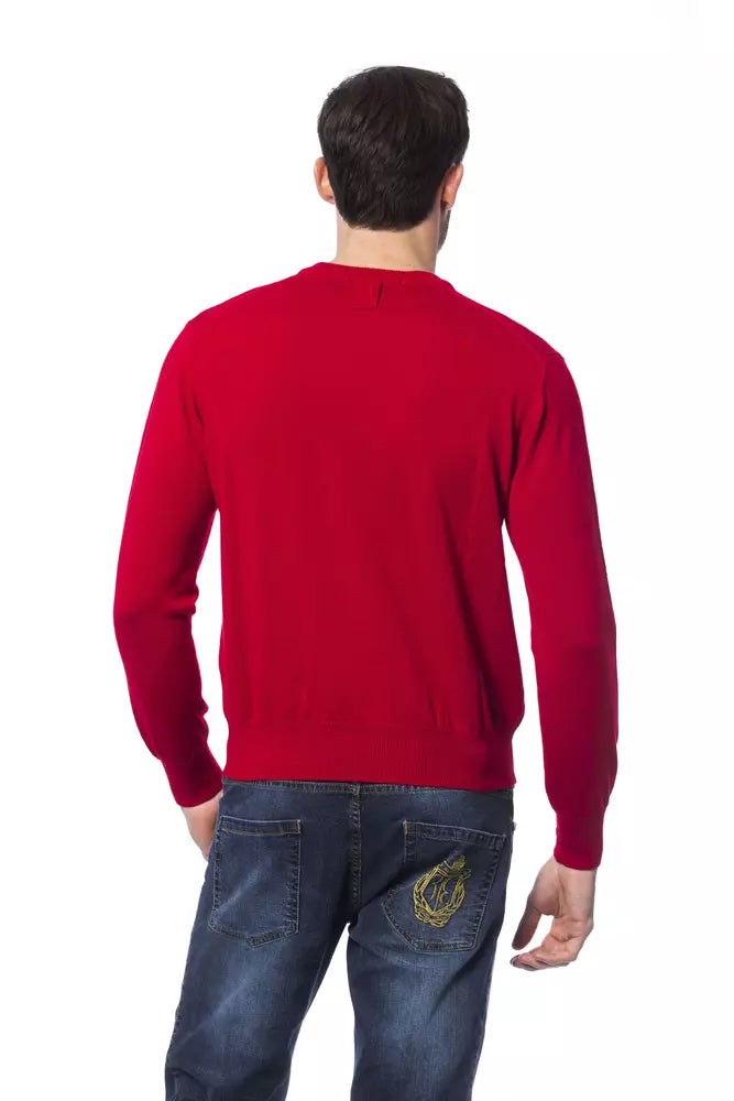 Billionaire Italian Couture Pullover mit Rundhalsausschnitt aus bestickter Merinowolle