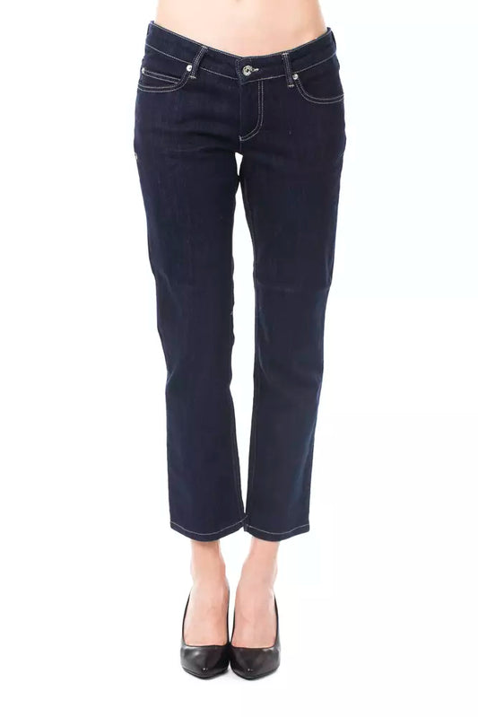 Ungaro Fever Chic Blue Capri Jeans with Button Details