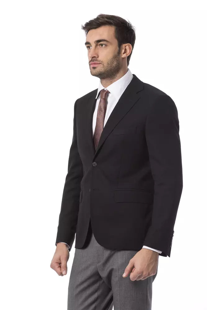 Billionaire Italian Couture Eleganter Blazer aus schwarzer Wolle mit zwei Knöpfen