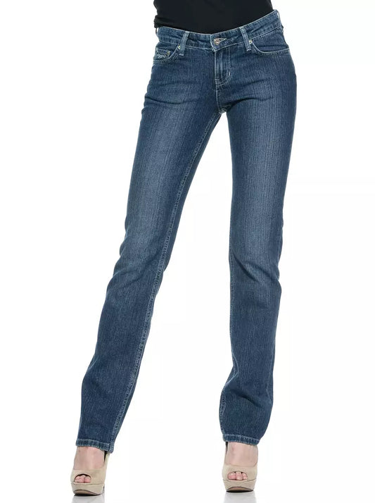 Ungaro Fever Chic Blaue Designer-Jeans mit normaler Passform