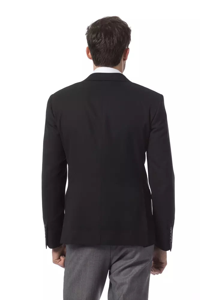 Billionaire Italian Couture Eleganter Blazer aus schwarzer Wolle mit zwei Knöpfen