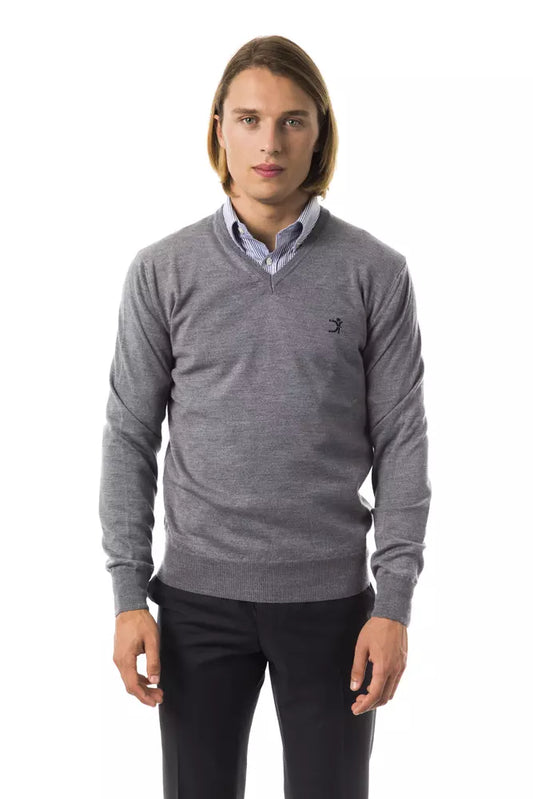 Raffinierter Pullover aus Merinowolle mit V-Ausschnitt von Uominitaliani