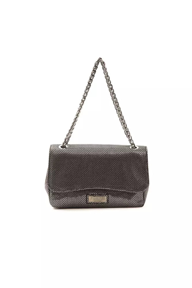 Pompei Donatella Elegant Grey Leather Crossbody Bag