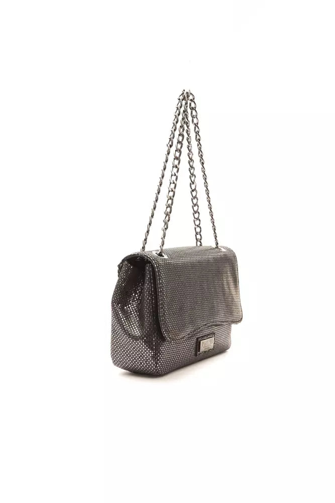 Pompei Donatella Elegant Grey Leather Crossbody Bag