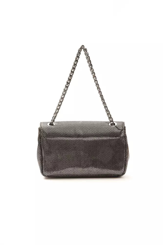 Pompei Donatella Elegant Grey Leather Crossbody Bag