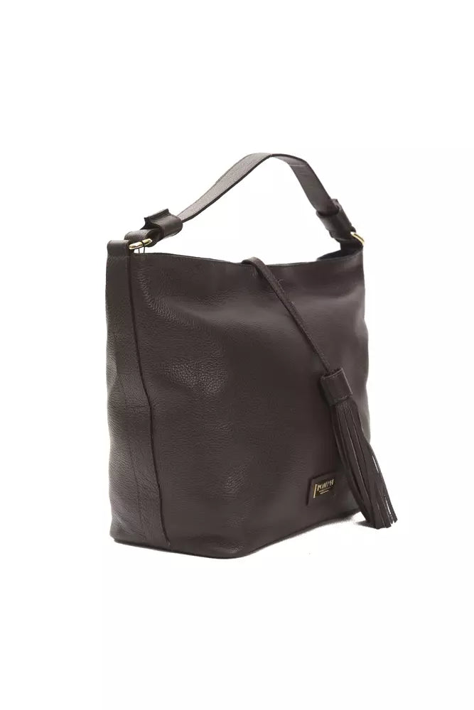 Pompei Donatella Elegant Leather Shoulder Bag sa Brown