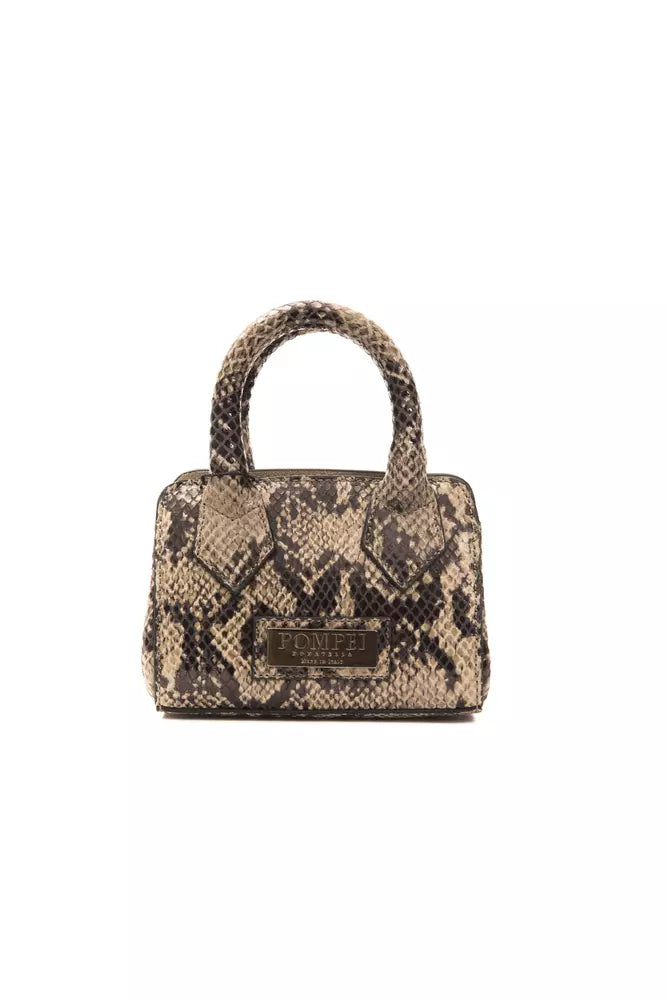 Pompei Donatella Chic Mini-Tasche aus Leder mit Python-Print