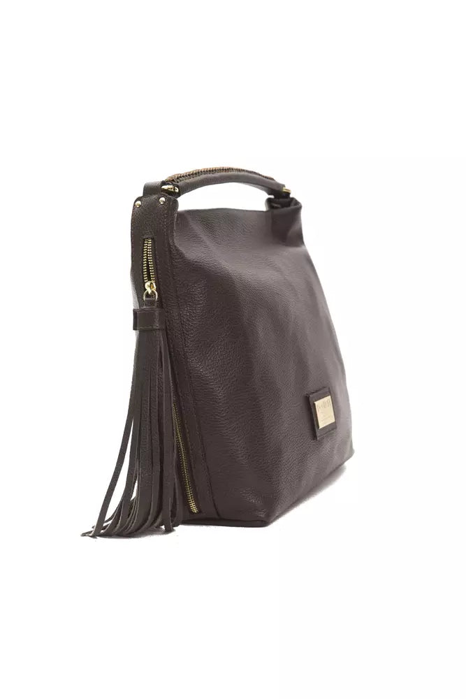 Pompei Donatella Elegant Leather Shoulder Bag sa Brown