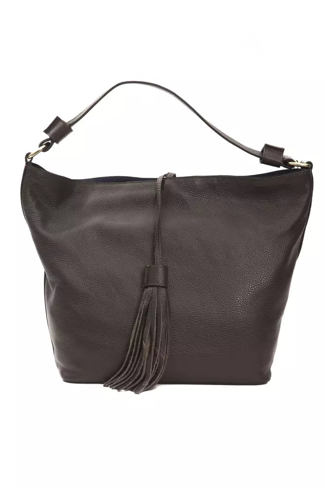 Pompei Donatella Elegant Leather Shoulder Bag sa Brown