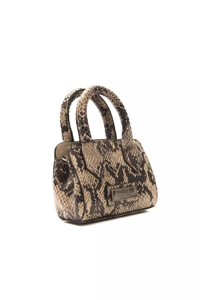 Pompei Donatella Chic Mini-Tasche aus Leder mit Python-Print