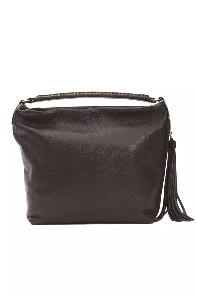 Pompei Donatella Elegant Leather Shoulder Bag sa Brown