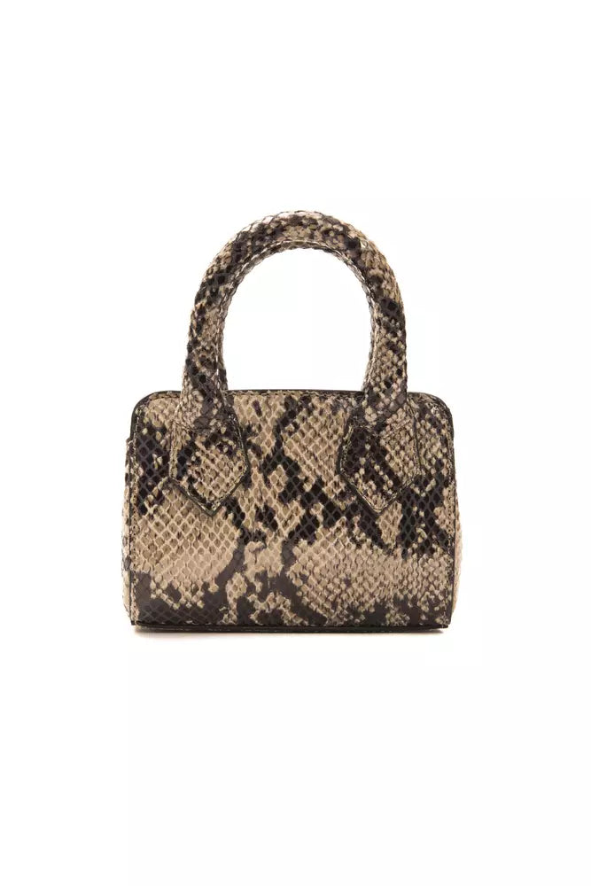 Pompei Donatella Chic Mini-Tasche aus Leder mit Python-Print