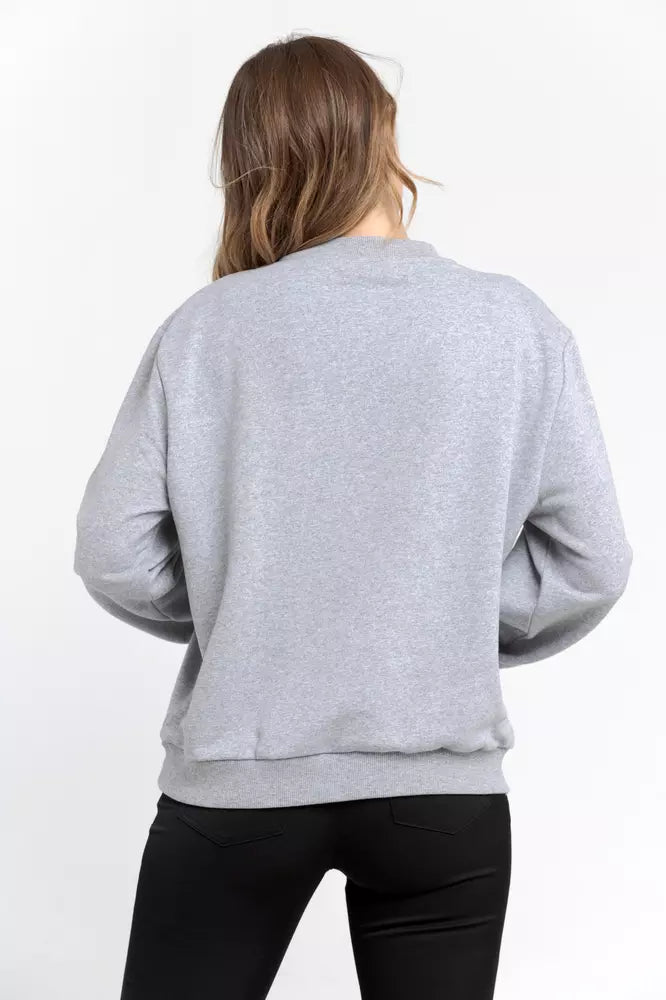 Trussardi Chic Oversized Round-Neck Sweatshirt sa Gray