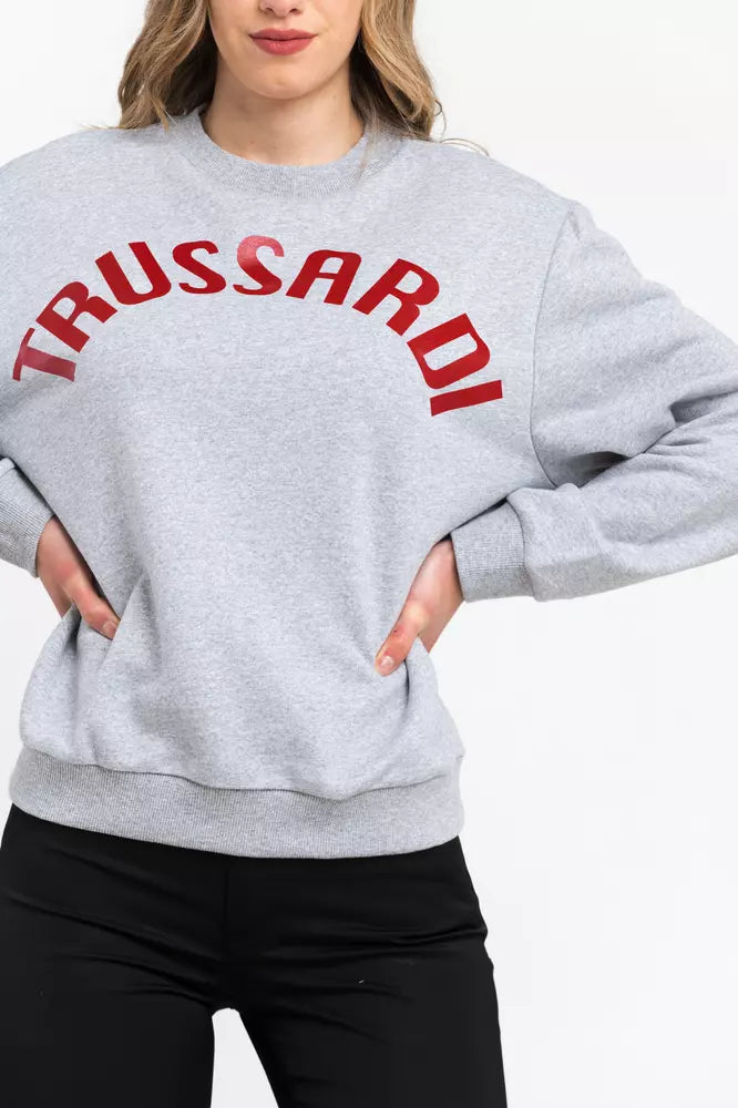 Elegantes, übergroßes Sweatshirt aus Baumwollmischung von Trussardi