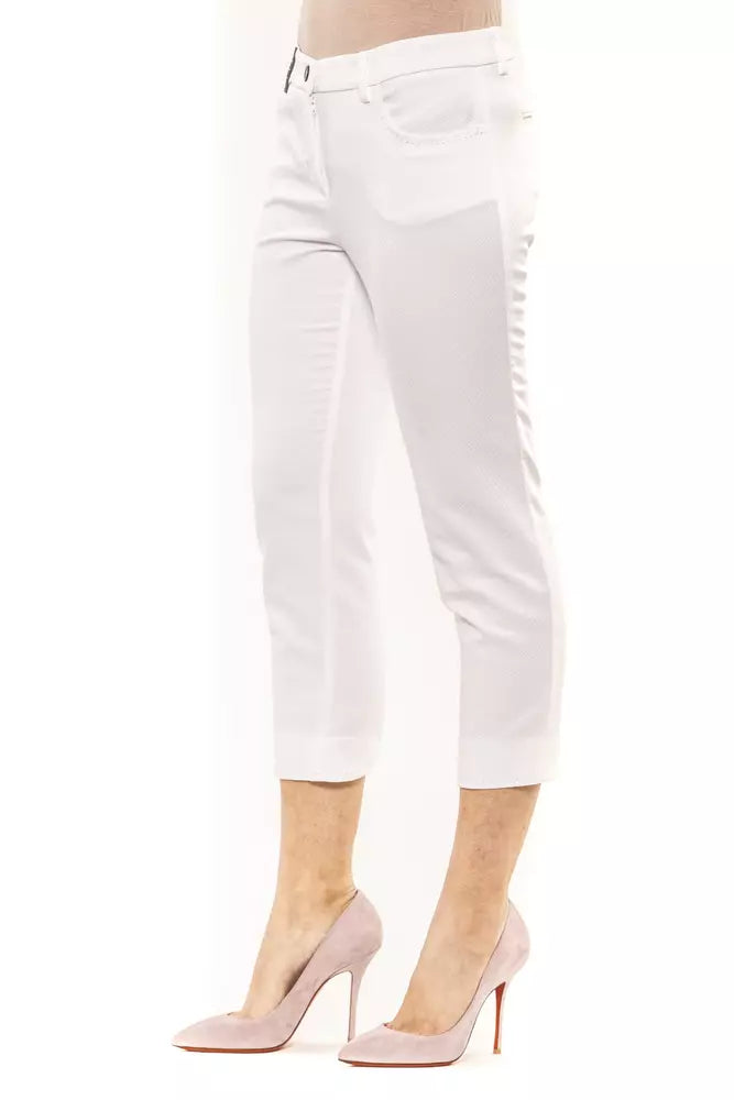 Peserico White Cotton Women Pant