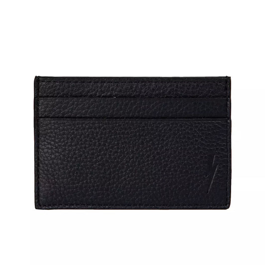 Neil Barrett Sleek Black Leather Card Wallet para sa Mga Lalaki