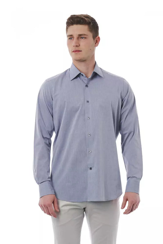 Bagutta Elegant Grey Italian Collar Regular Fit Shirt