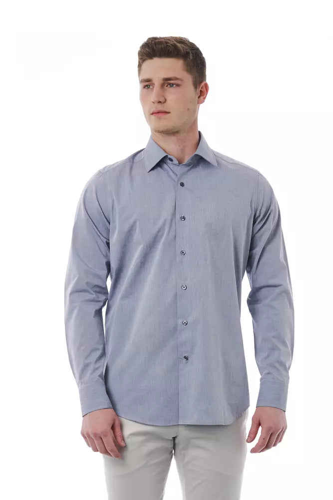 Bagutta Elegant Grey Italian Collar Shirt - Regular Fit