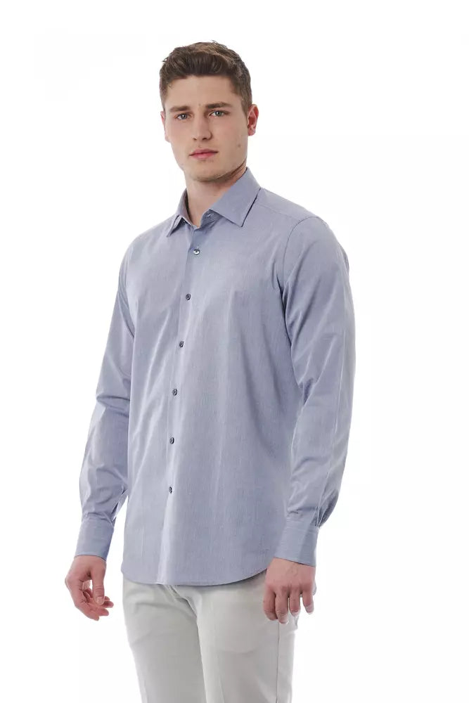 Bagutta Elegant Grey Italian Collar Regular Fit Shirt