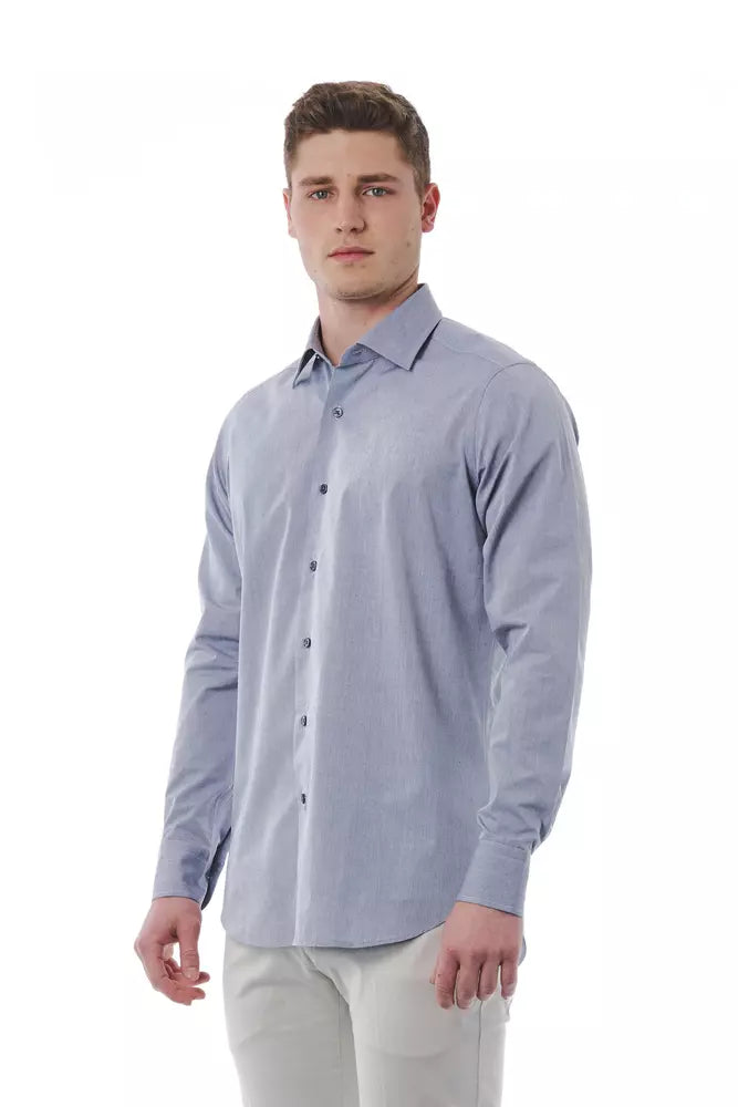 Bagutta Elegant Grey Italian Collar Shirt - Regular Fit