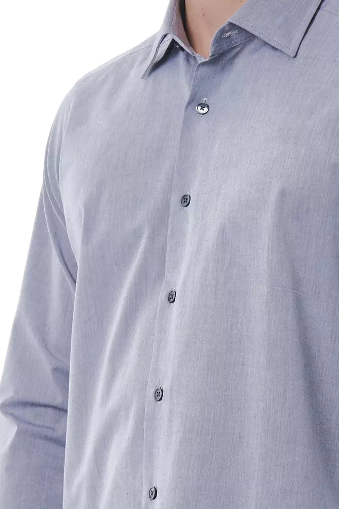 Bagutta Elegant Grey Italian Collar Regular Fit Shirt