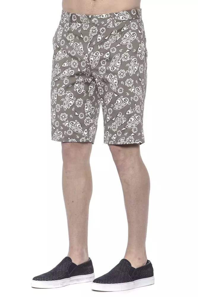 PT Torino Elegant gemusterte Bermudashorts in Grün