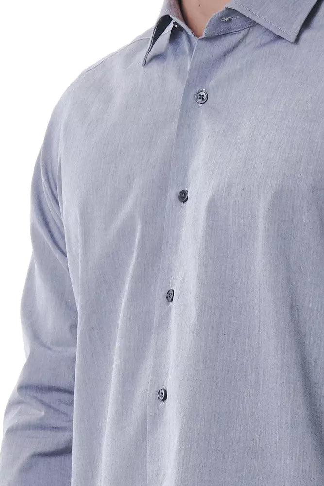 Bagutta Elegant Grey Italian Collar Shirt - Regular Fit