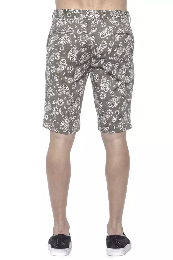 PT Torino Elegant gemusterte Bermudashorts in Grün