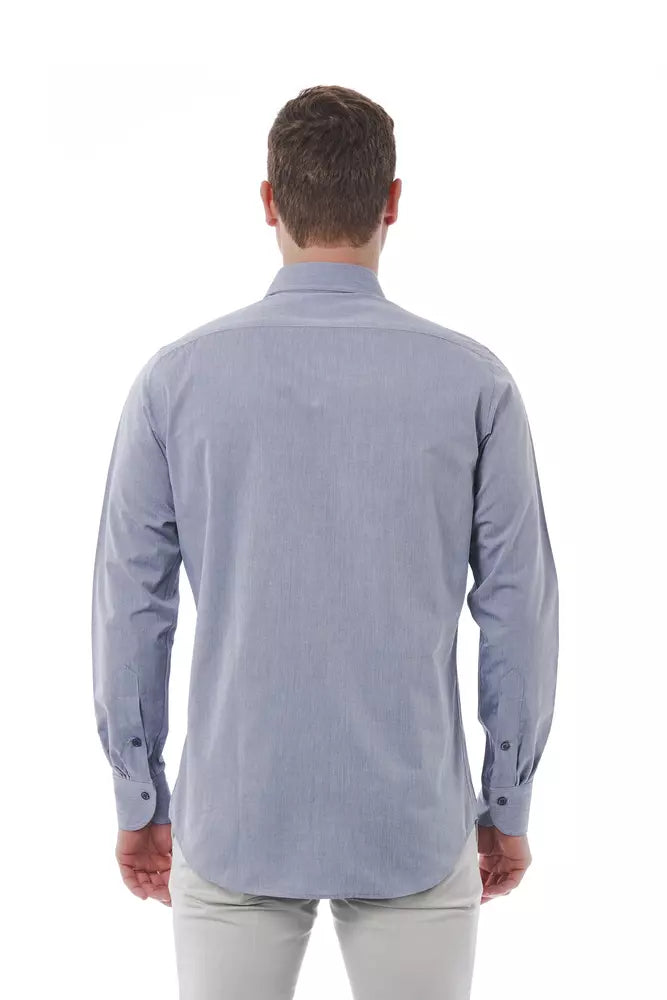 Bagutta Elegant Grey Italian Collar Shirt - Regular Fit