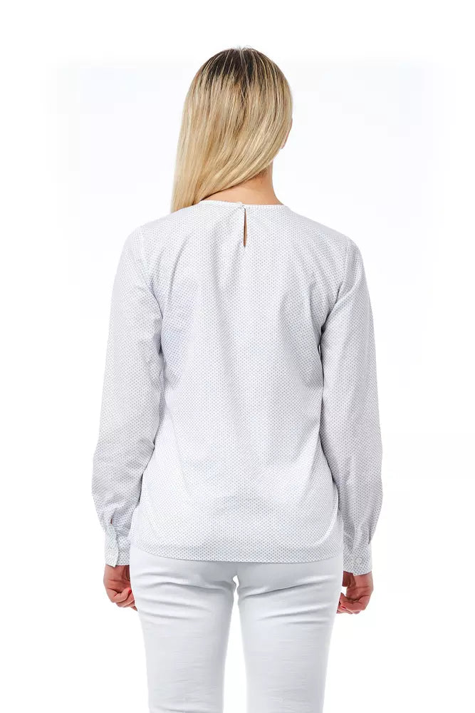 Bagutta Chic-Rundhalsbluse mit Rautenmuster