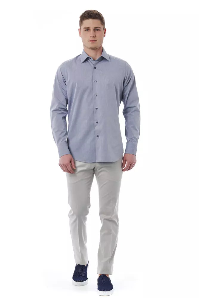 Bagutta Elegant Grey Italian Collar Shirt - Regular Fit