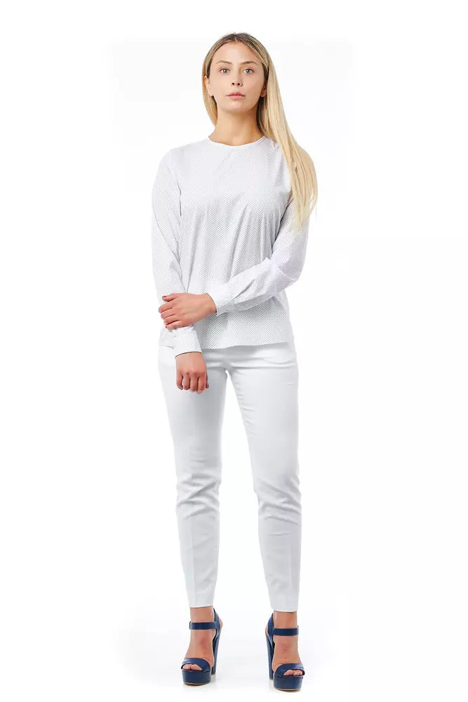 Bagutta Chic-Rundhalsbluse mit Rautenmuster