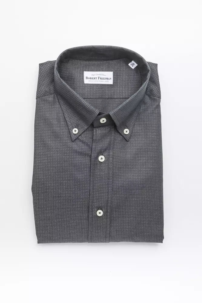 Robert Friedman Elegantes grünes Button-Down-Hemd