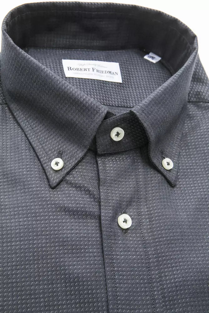 Robert Friedman Elegantes grünes Button-Down-Hemd