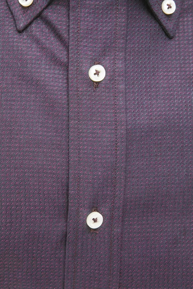 Robert Friedman Elegantes Button-Down-Hemd aus schwarzer Baumwollmischung