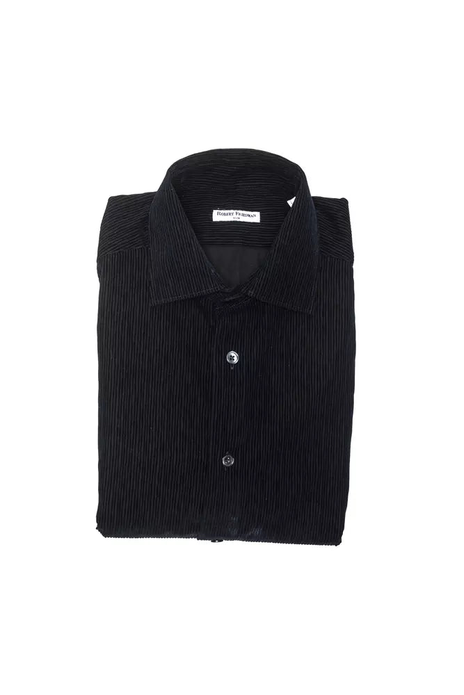 Robert Friedman Black Cotton Men Shirt