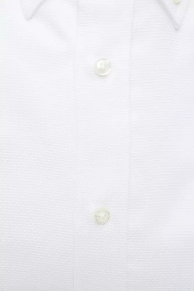 Robert Friedman Elegantes weißes Button-Down-Hemd aus Baumwolle