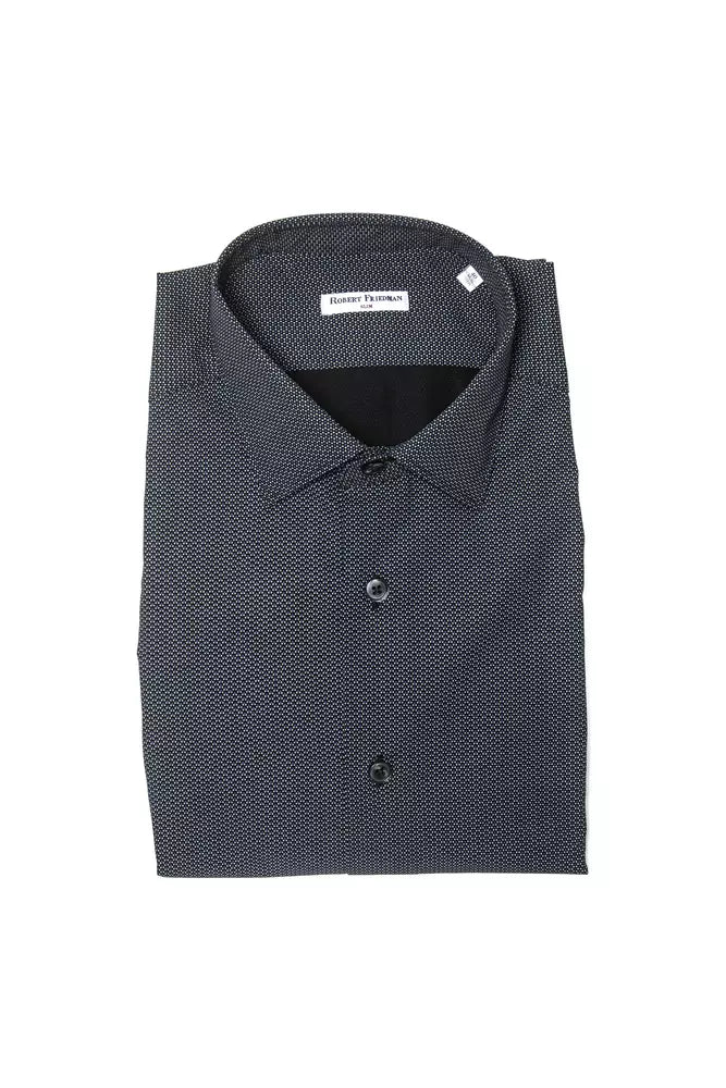 Robert Friedman Sleek Medium Slim Collar Cotton Shirt - Itim