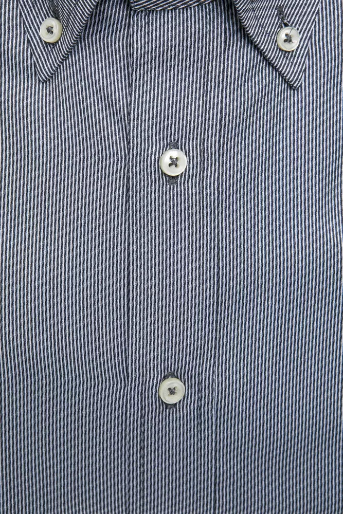 Klassisches blaues Button-Down-Hemd aus Baumwolle von Robert Friedman