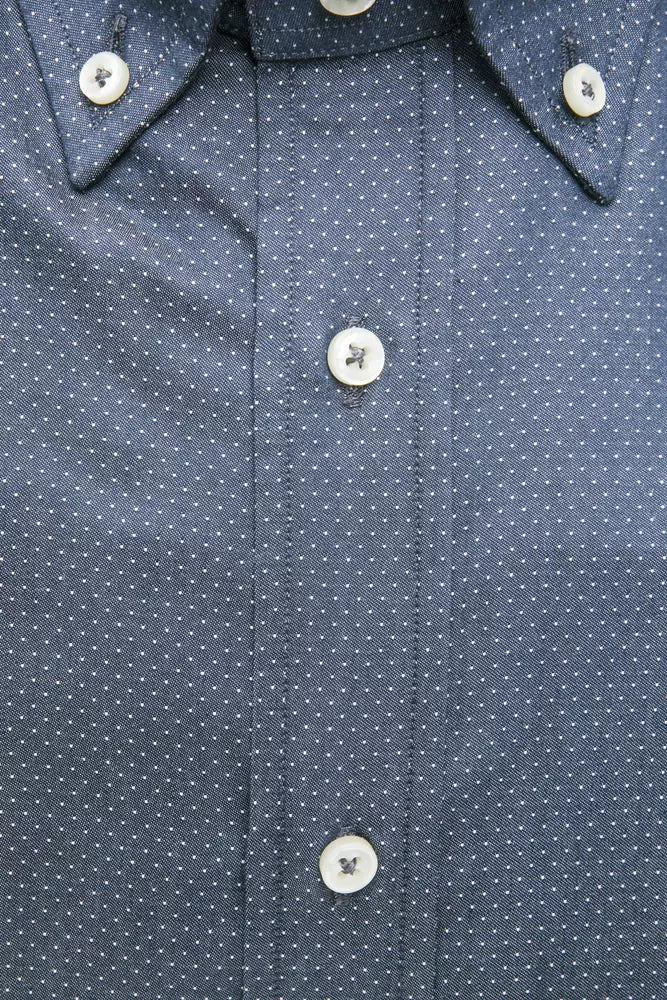 Klassisches blaues Button-Down-Hemd aus Baumwolle von Robert Friedman