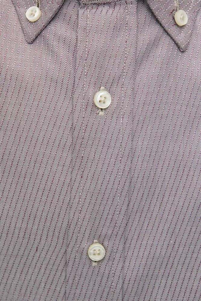 Robert Friedman Beige Baumwoll-Button-Down-Herrenhemd