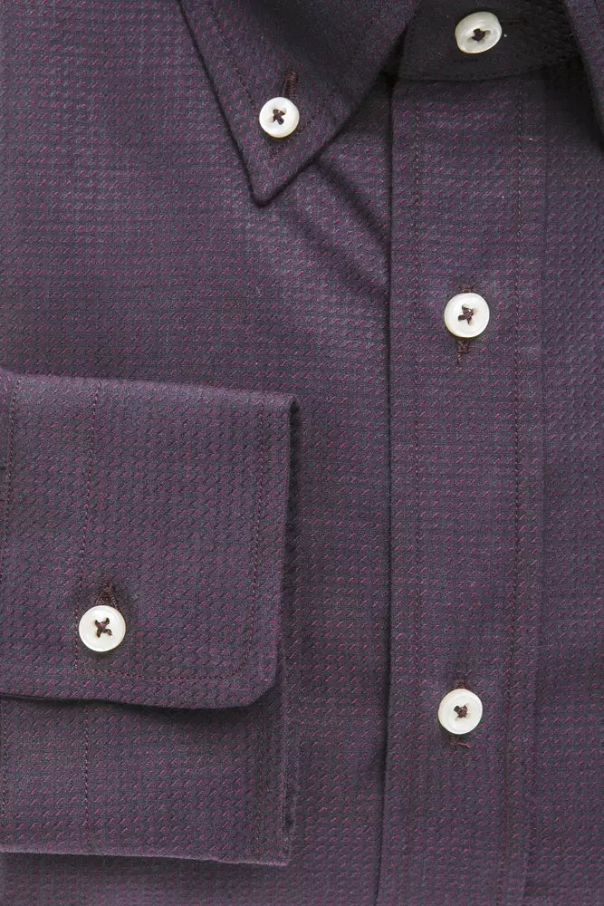 Robert Friedman Elegantes Button-Down-Hemd aus schwarzer Baumwollmischung